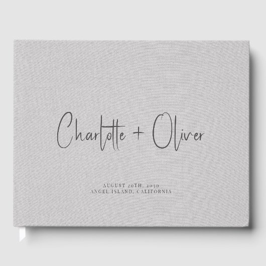 ミニマモダンリパーソナライズされた・グ結婚レイ ゲストブック (正面)