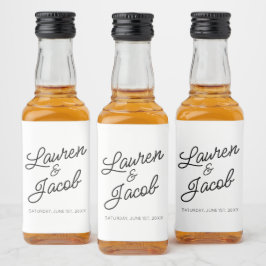 ミニマモダンリミニマルム白黒結婚ズミニ リキュールボトルラベル