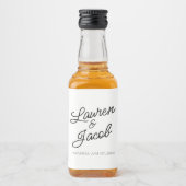 ミニマモダンリミニマルム白黒結婚ズミニ リキュールボトルラベル (正面)