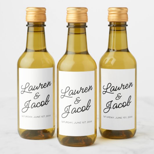 ミニマモダンリミニマルム白黒結婚ズミニ ワインラベル (ボトル)