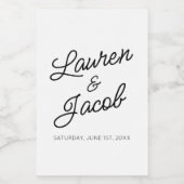 ミニマモダンリミニマルム白黒結婚ズミニ ワインラベル (シングルラベル)