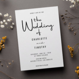 ミニマモダンリ書カジュアル結婚書の 招待状