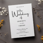 ミニマモダンリ書カジュアル結婚書の 招待状