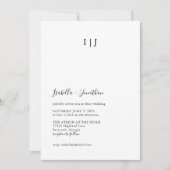 ミニマモダンリ結婚ズムの白黒 招待状 (正面)