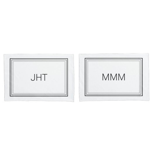 ミニマモダンリ縁ど夫の妻のイニシャル 枕カバー (フロントセット)