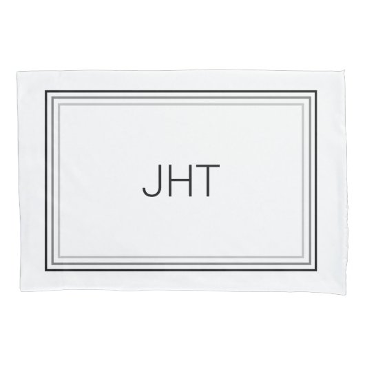 ミニマモダンリ縁ど夫の妻のイニシャル 枕カバー (正面左)