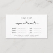 ミニマモダンルなビジネス複数日付 予約カード (裏面)