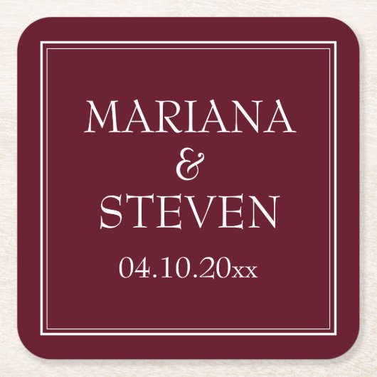 ミニマモダンルのブルゴーニュ スクエアペーパーコースター (正面)