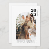 ミニマモダンルアーチファミリー写真クリスマス シーズンカード (正面/裏面)