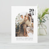 ミニマモダンルアーチファミリー写真クリスマス シーズンカード (スタンド正面)