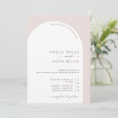 ミニマモダンルアーチフォト結婚式招待状 招待状 (スタンド正面)