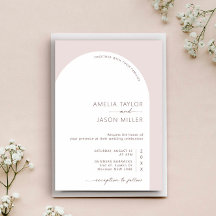 ミニマモダンルアーチフォト結婚式招待状