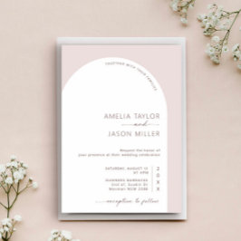ミニマモダンルアーチフォト結婚式招待状 招待状