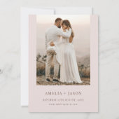 ミニマモダンルアーチフォト結婚式招待状 招待状 (裏面)