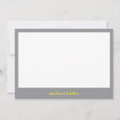 ミニマモダンルエレガントタイポグラフィ名前をカスタムする ノートカード (正面)