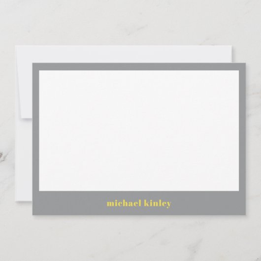 ミニマモダンルエレガントタイポグラフィ名前をカスタムする ノートカード (正面)