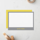 ミニマモダンルエレガントタイポグラフィ名前をカスタムする ノートカード (正面/裏面インサイチュ)