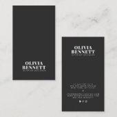 ミニマモダンルエレガントブラックインテリアデザイナー 名刺 (正面/裏面)