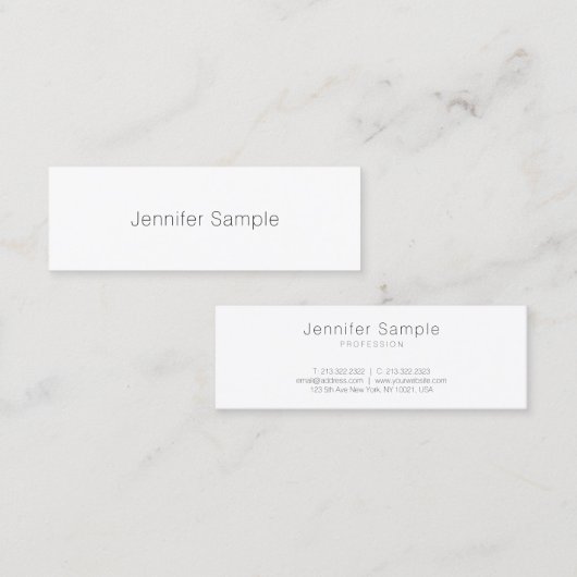 ミニマモダンルエレガントプロフェッショナルシンプルシック スキニー名刺 (正面/裏面)