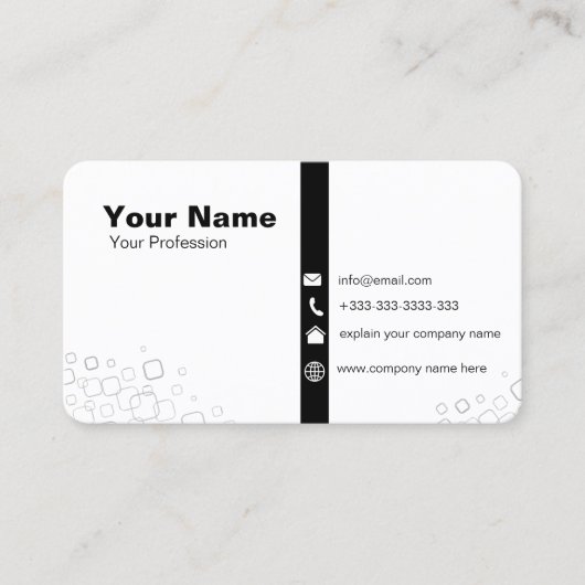 ミニマモダンルエレガントプロフェッショナルプレインブシン 名刺 (正面)