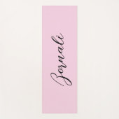 ミニマモダンルエレガント赤面ピンクとブラック ヨガマット (正面)