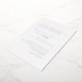 ミニマモダンルエレガント・ホワイト結婚シルバー 箔招待状 (回転した状態)