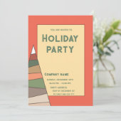 ミニマモダンルオレンジおもしろいホリデーパーティー 招待状 (スタンド正面)