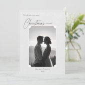 ミニマモダンルカップル写真クリスマス シーズンカード (スタンド正面)
