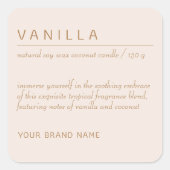 ミニマモダンルキャンドル化粧品製品ラベル スクエアシール (正面)