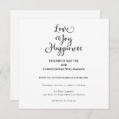 ミニマモダンルコンテンポラリーラブジョイ結婚ズ 招待状 (正面/裏面)