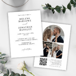 ミニマモダンルシンプルのエレガント写真結婚の 招待状