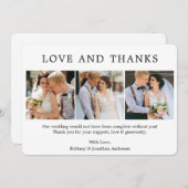 ミニマモダンルシンプルスの愛感謝してい3写真 サンキューカード (正面/裏面)