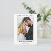ミニマモダンルシンプルス感謝していのラヴト写真結婚s ポストカード (スタンド正面)