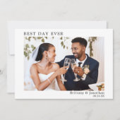 ミニマモダンルシンプルス結婚の最高の日の前 サンキューカード (正面)