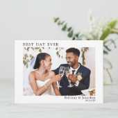 ミニマモダンルシンプルス結婚の最高の日の前 サンキューカード (スタンド正面)