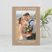 ミニマモダンルシンプルス結婚ラブクラッ感謝していト サンキューカード (スタンド正面)