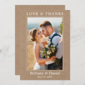 ミニマモダンルシンプルス結婚ラブクラッ感謝していト サンキューカード (正面/裏面)