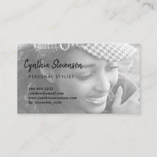 ミニマモダンルシンプルプロフェッショナル写真 名刺 (正面)