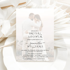 ミニマモダンルシンプル写真撮影ブライダルシャワー 招待状