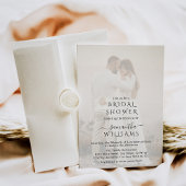 ミニマモダンルシンプル写真撮影ブライダルシャワー 招待状