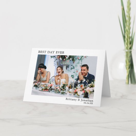 ミニマモダンルシンプル最高のの日の刻み サンキューカード (正面)