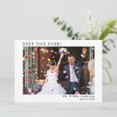 ミニマモダンルシンプル最高のス・デイ・エ結婚ーバー サンキューカード (スタンド正面)