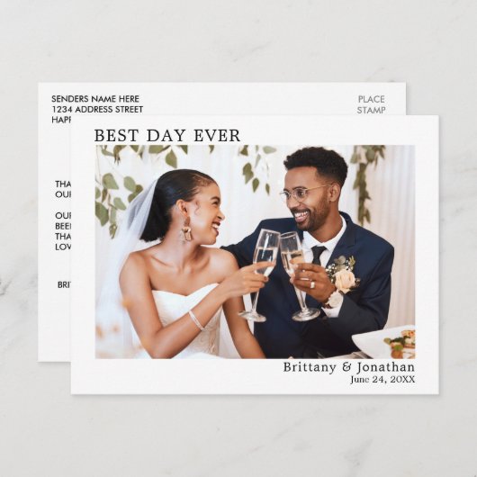 ミニマモダンルシンプル最高のス・デイ・エ結婚ーバー ポストカード (正面/裏面)