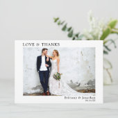 ミニマモダンルシンプル的な愛と感謝していの結婚愛 サンキューカード (スタンド正面)