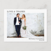 ミニマモダンルシンプル的な愛と感謝していの結婚愛 ポストカード (正面)