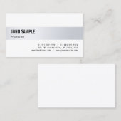 ミニマモダンルスタイリッシュプロフェッショナルシルバーシック 名刺 (正面/裏面)