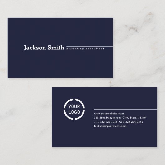 ミニマモダンルネイビーカスタムルプロフェッショナルbu 名刺 (正面/裏面)