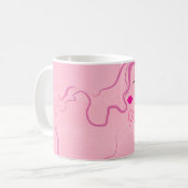 ミニマモダンルピンクの髪のスタイリングの波型ヘアスタイル コーヒーマグカップ (正面左)