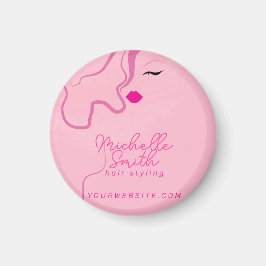 ミニマモダンルピンクの髪のスタイリングの波型ヘアスタイル マグネット