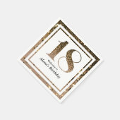 ミニマモダンルフェイク金ゴールドグリッター18歳 スタンダードカクテルナプキン (角)